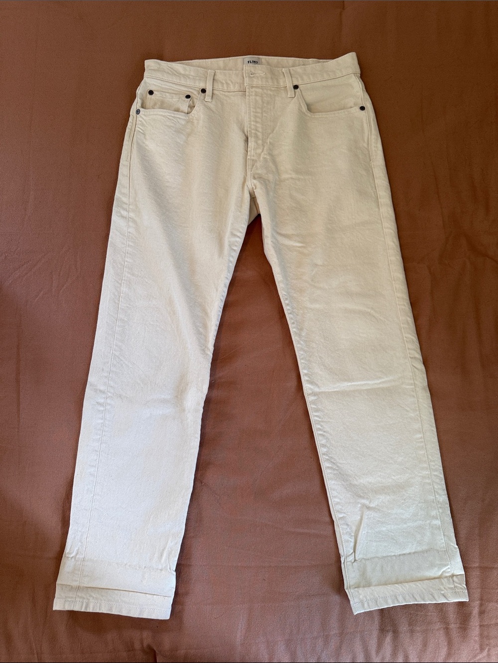 Flint and Tinder Stretch Selvedge Denim - Natural, 31x30, Straight Fit